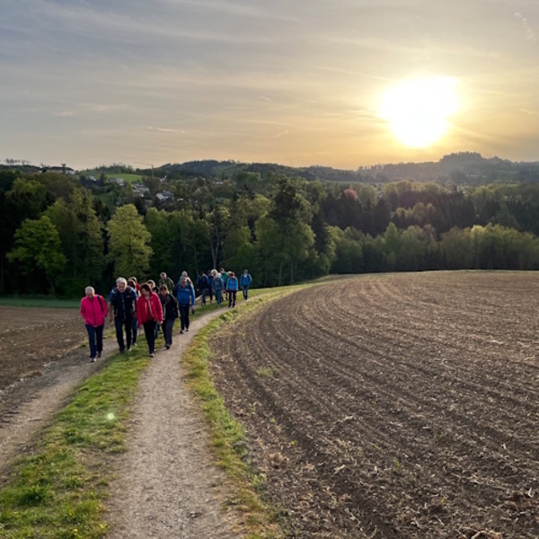 Wanderer und Sonnenaufgang